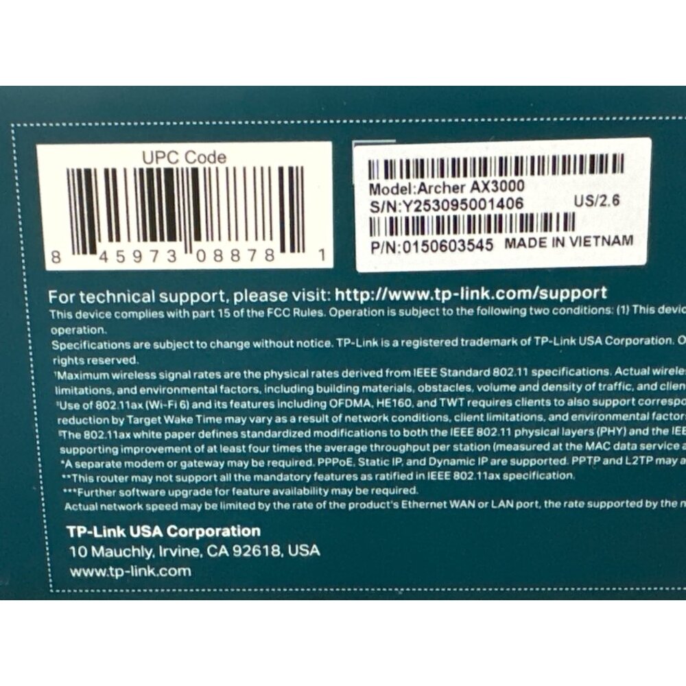 Tp-Link Archer AX3000 4-Stream Gigabit Wi-Fi 6 Router High-Speed Wireless Networ - Picture 8 of 11